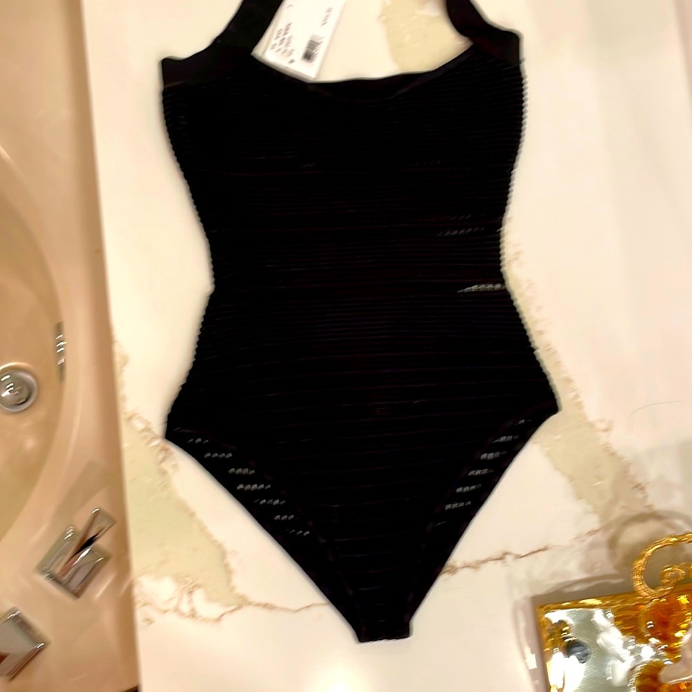Black knit bodysuit